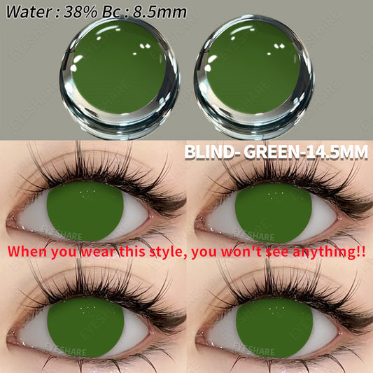 Cosplay BLIND Green 14.5mm 1 Pair | 1 Year
