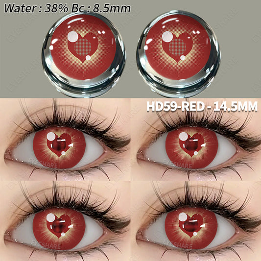 Cosplay HD59 Red 14.5mm 1 Pair | 1 Year