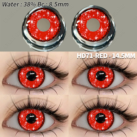 Cosplay HD71 Red 14.5mm 1 Pair | 1 Year