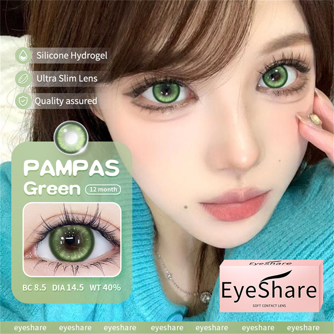 Cosplay Pampas Green 14.5mm 1 Pair | 1 Year