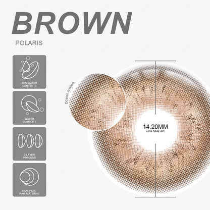 Polaris Brown 14.2mm 1 Pair | 1 Year