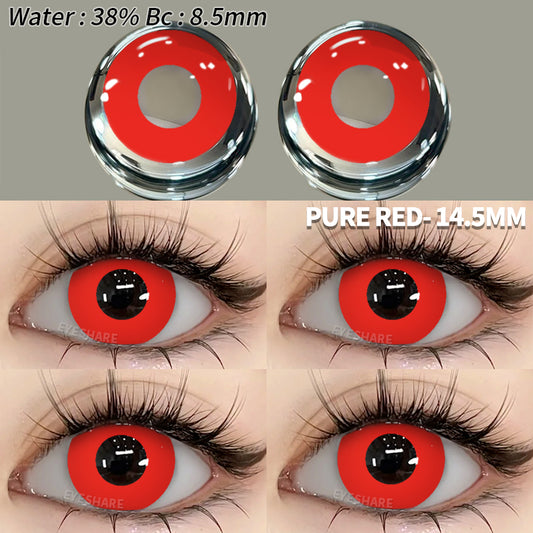Cosplay Pure Red  14.5mm 1 Pair | 1 Year