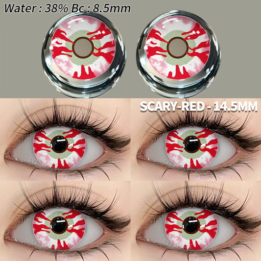 Cosplay Scary Red 14.5mm 1 Pair | 1 Year