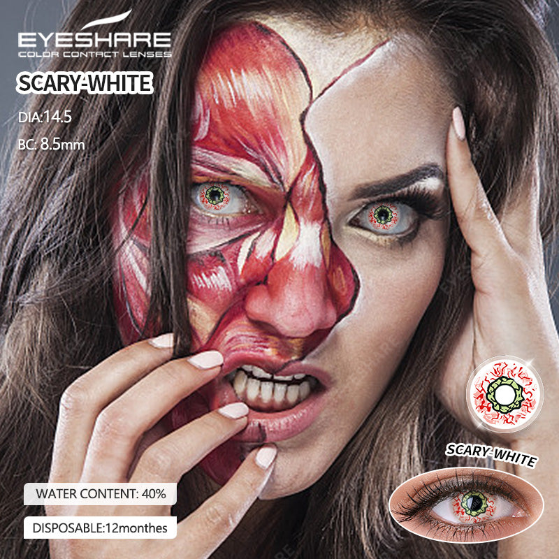 Cosplay Scary White 14,5 mm 1 par | 1 año
