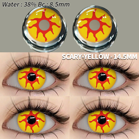 Cosplay Scary Yellow 14.5mm 1 Pair | 1 Year