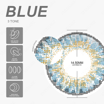 3TONE Blue 14.5mm 1 Pair | 1 Year