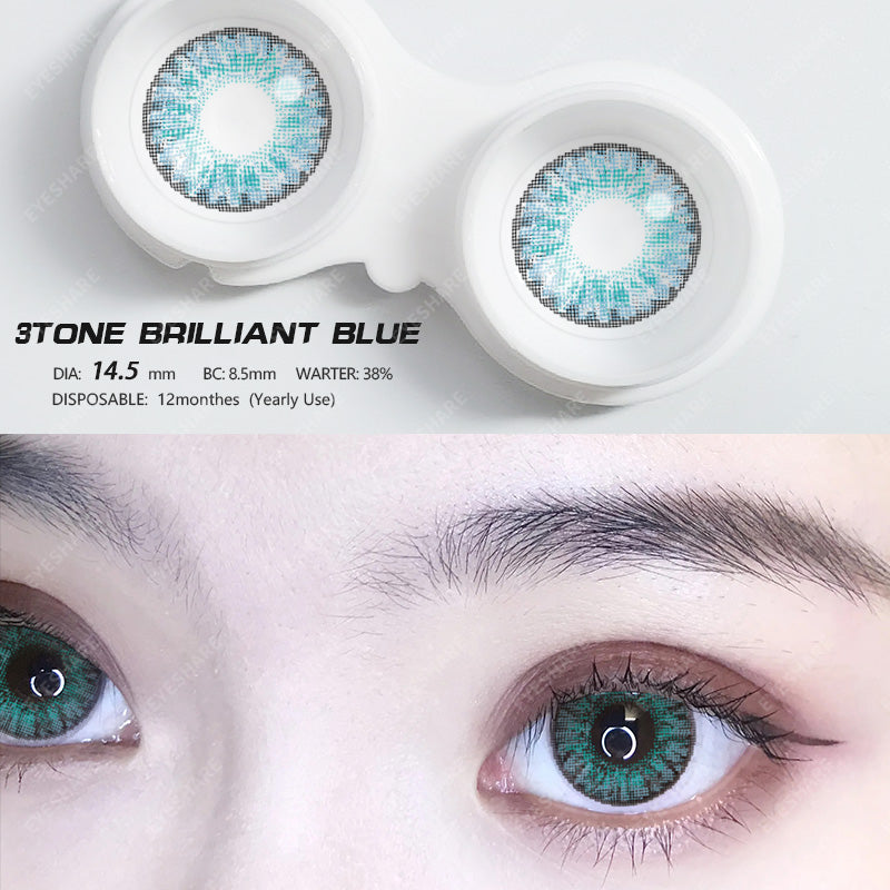 BRILLIANT BLUE Premium 3 Tone Colored Contacts – iColorContactLenses