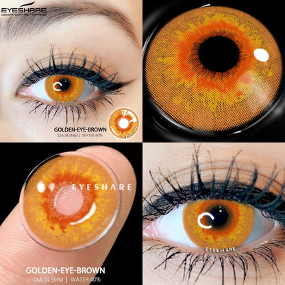 Cosplay Goldeneye Brown 14.5mm 1 Pair | 1 Year