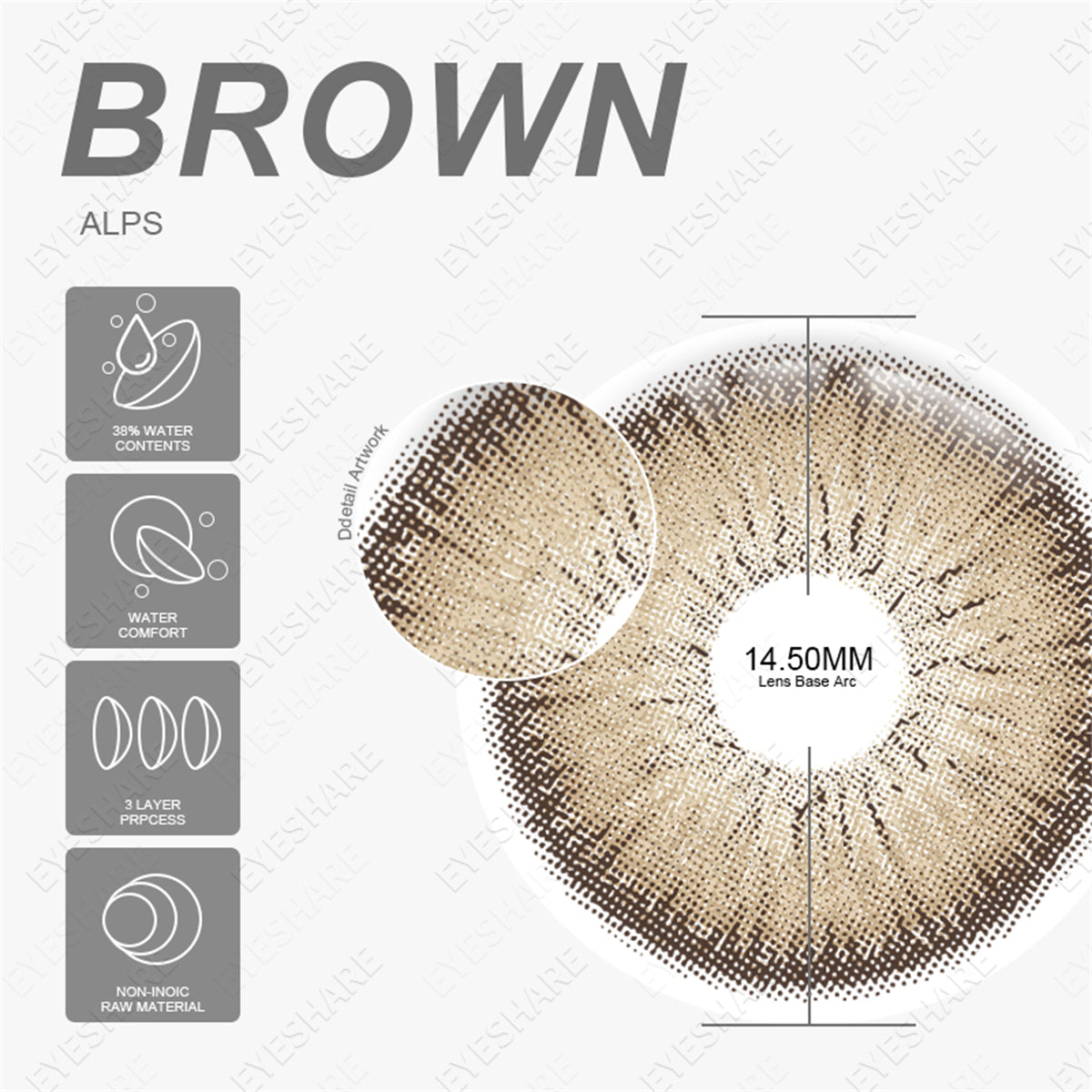 Alps Brown 14.5mm 1 Pair | 1 Year