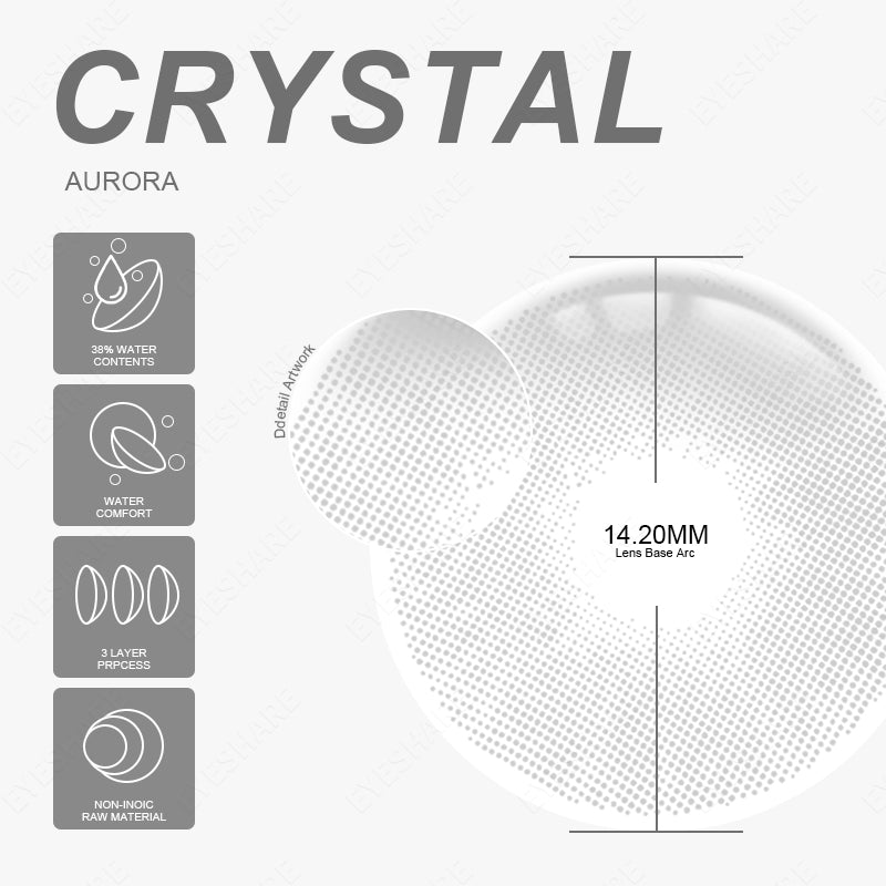 Aurora Crystal 14.2mm 1 Pair | 1 Year