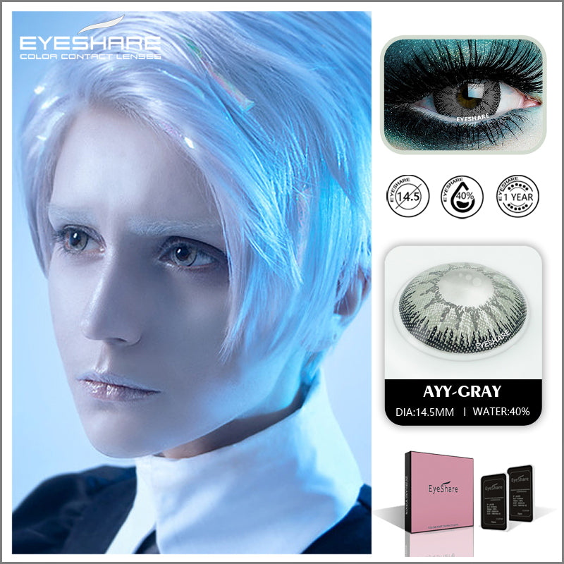 Cosplay AYY Gray 14.5mm 1 Pair | 1 Year