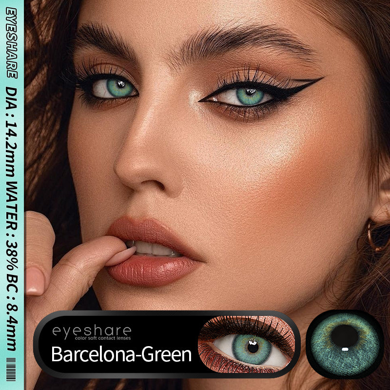 Barcelona Green 14.2mm 1 Pair | 1 Year