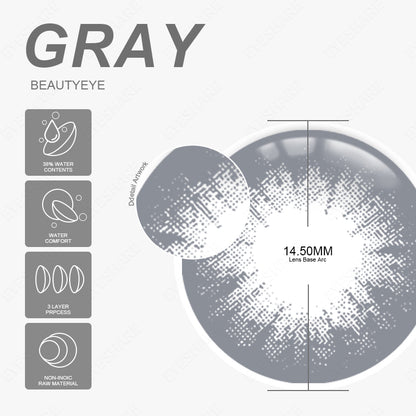 Beautyeye Gray 14.5mm 1 Pair | 1 Year