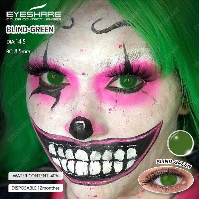 Cosplay BLIND Green 14.5mm 1 Pair | 1 Year