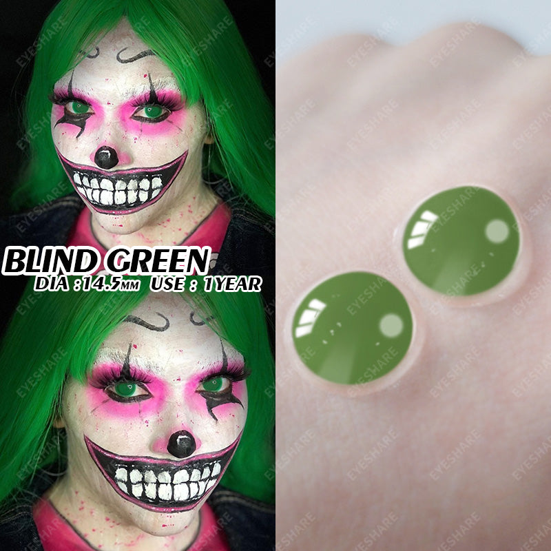 Cosplay BLIND Green 14.5mm 1 Pair | 1 Year