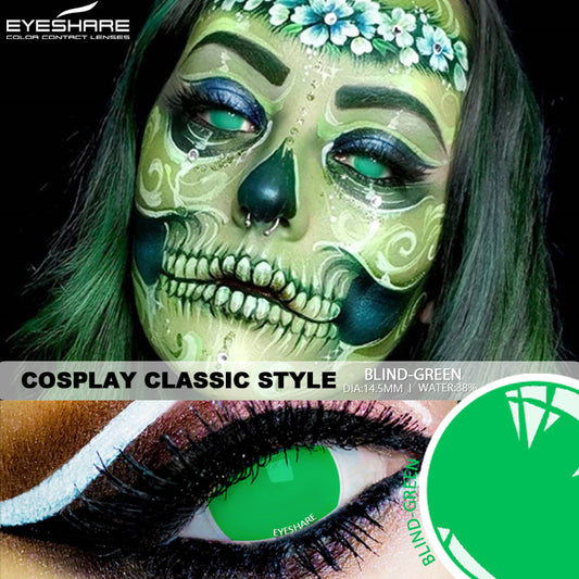 Cosplay BLIND Green 14.5mm 1 Pair | 1 Year