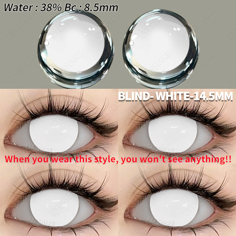 Cosplay Blind White 14.5mm 1 Pair | 1 Year