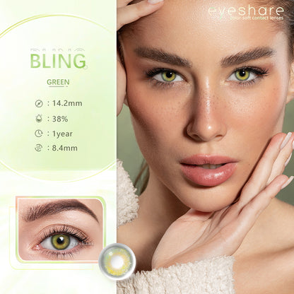 Bling Green 14.2mm 1 Pair | 1 Year