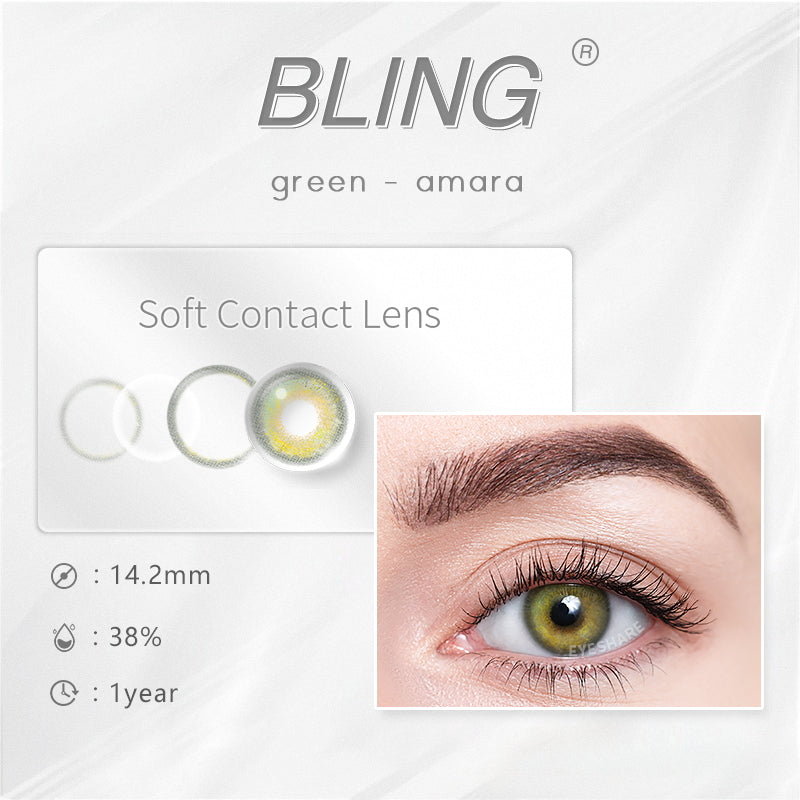 Bling Green 14.2mm 1 Pair | 1 Year