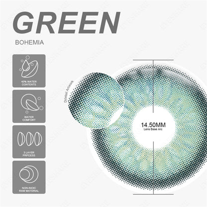 Bohemia Green 14.5mm 1 Pair | 1 Year