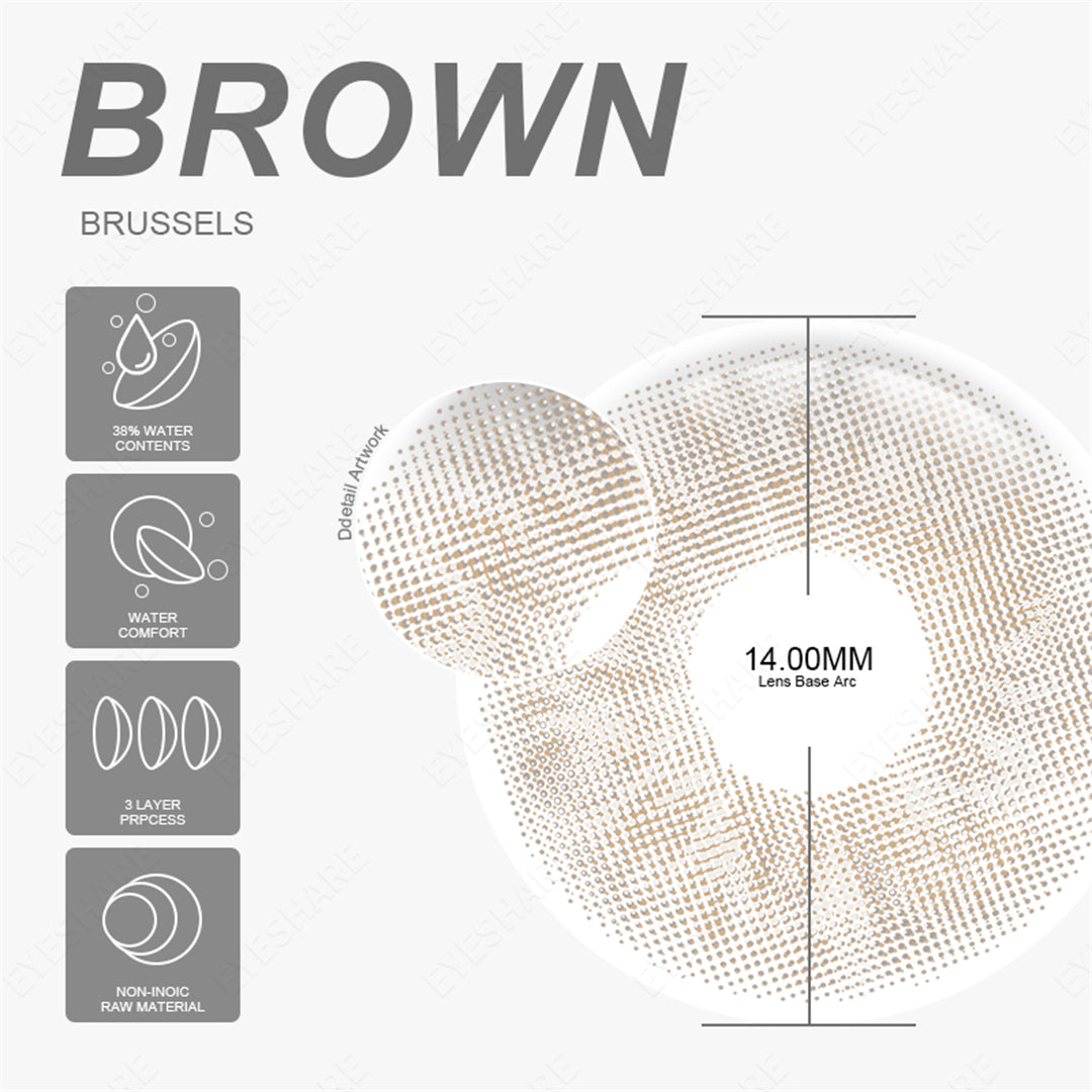 Brussels Brown 14.0mm 1 Pair | 1 Year