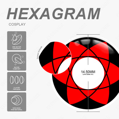 Cosplay HEXAGRAM 14.5mm 1 Pair | 1 Year