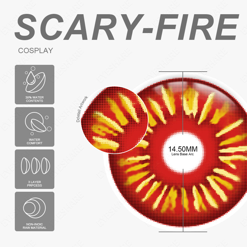 Cosplay Scary Fire 14.5mm 1 Pair | 1 Year