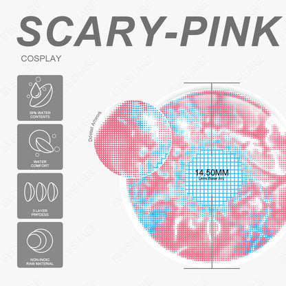 Cosplay Scary Pink 14.5mm 1 Pair | 1 Year