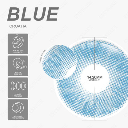 Croatia Blue 1 Day Use I 14.2mm,10 Pcs=5Pair