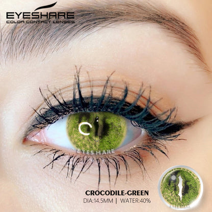 Cosplay Crocodile Green 14.5mm 1 Pair | 1 Year