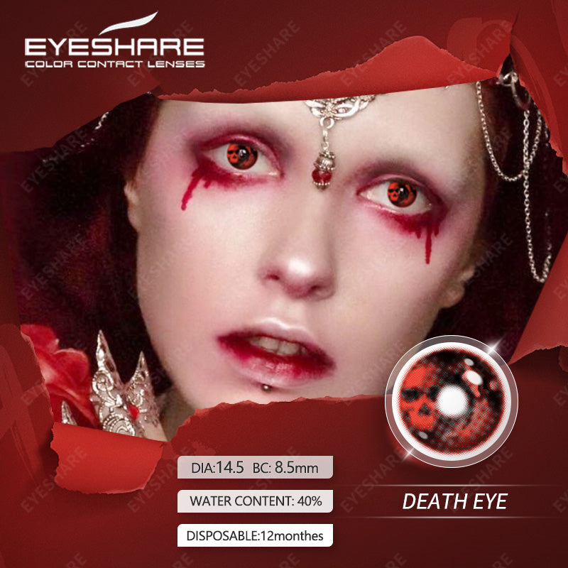 Cosplay Death Eye 14.5mm 1 Pair | 1 Year