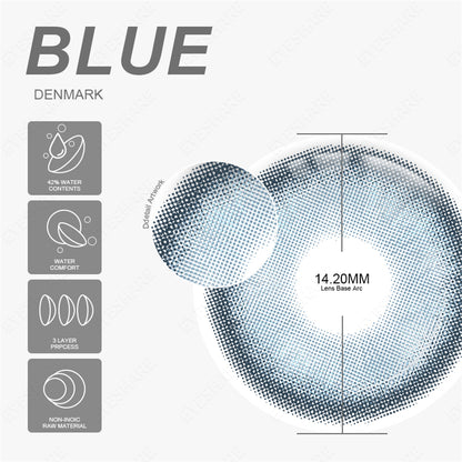 Denmark Blue 1 Day Use I 14.2mm,10 Pcs=5Pair