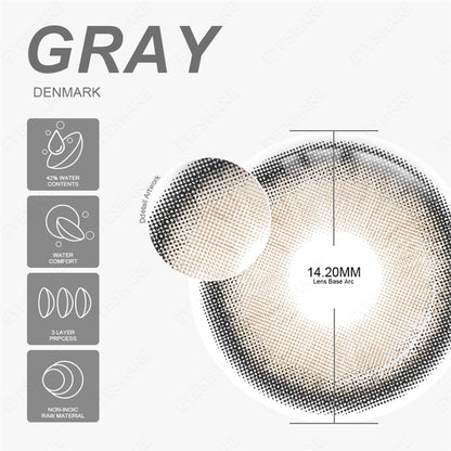 Denmark Gray 1 Day Use I 14.2mm,10 Pcs=5Pair