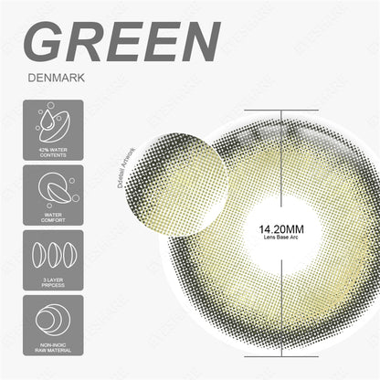 Denmark Green 1 Day Use I 14.2mm,10 Pcs=5Pair