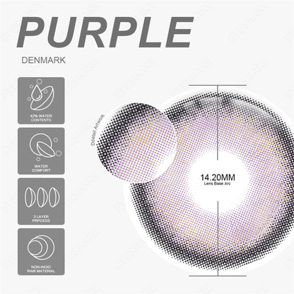 Denmark Purple 1 Day Use I 14.2mm,10 Pcs=5Pair