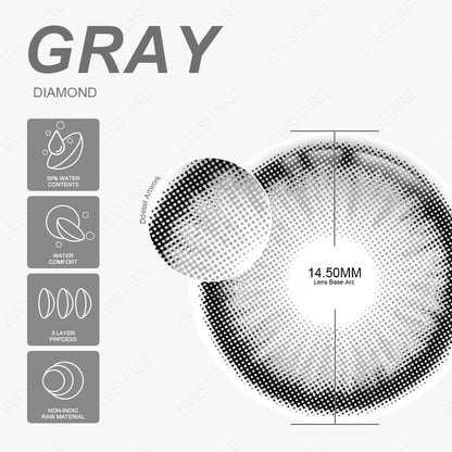 Diamond Gray 14.5mm 1 Pair | 1 Year