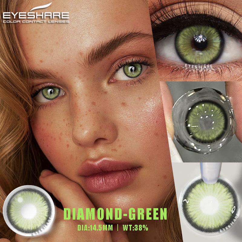 Diamond Green 14.5mm 1 Pair | 1 Year