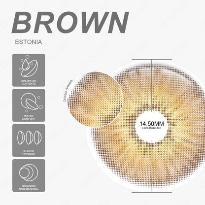 Estonia Brown 14.5mm 1 Pair | 1 Year