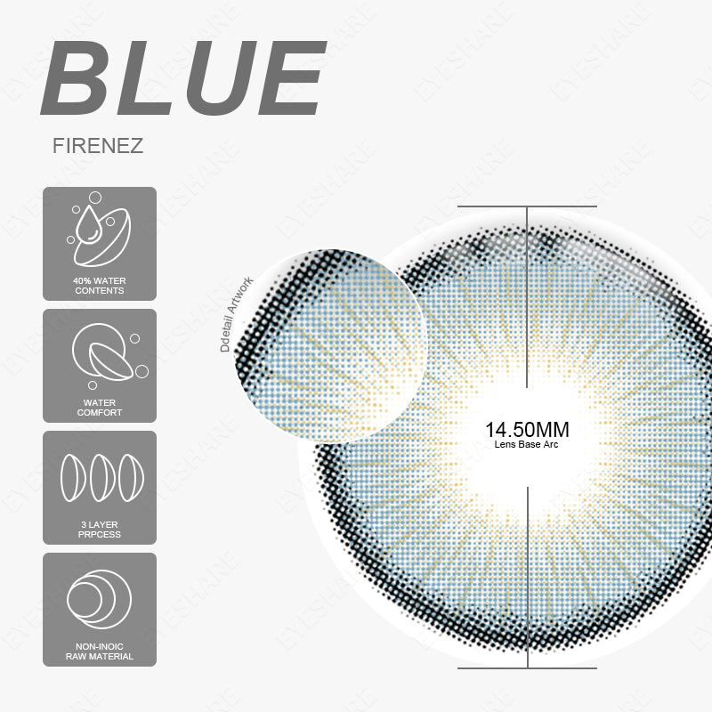 Firenze Blue 14.5mm 1 Pair | 1 Year