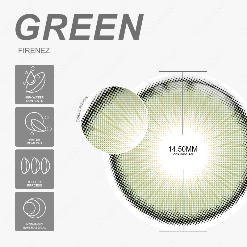 Firenze Green 14.5mm 1 Pair | 1 Year