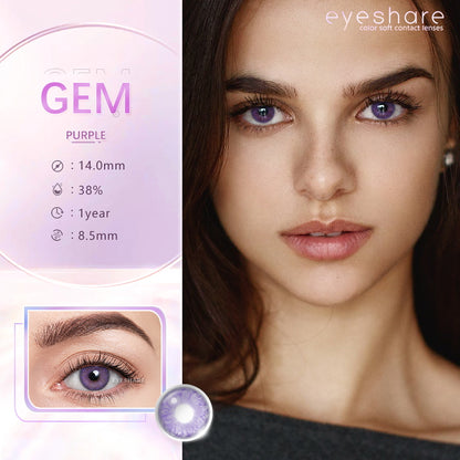 Gem Purple 14.0mm 1 Pair | 1 Year