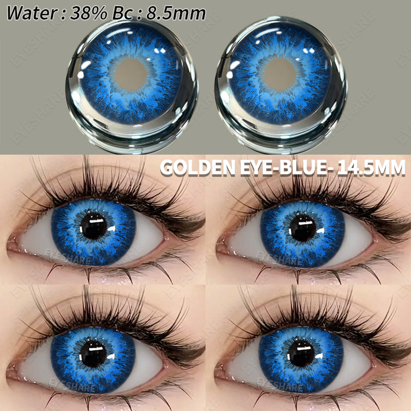 Cosplay Goldeneye Blue 14.5mm 1 Pair | 1 Year