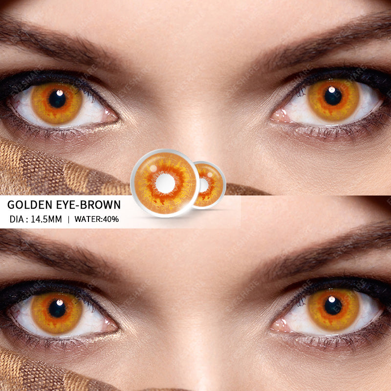 Cosplay Goldeneye Brown 14.5mm 1 Pair | 1 Year