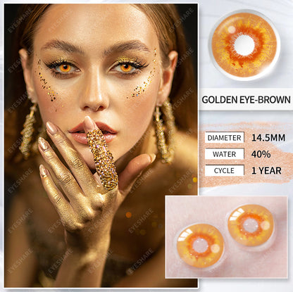 Cosplay Goldeneye Brown 14.5mm 1 Pair | 1 Year