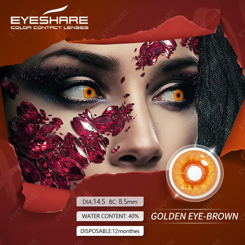 Cosplay Goldeneye Brown 14.5mm 1 Pair | 1 Year