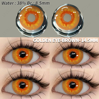 Cosplay Goldeneye Brown 14.5mm 1 Pair | 1 Year