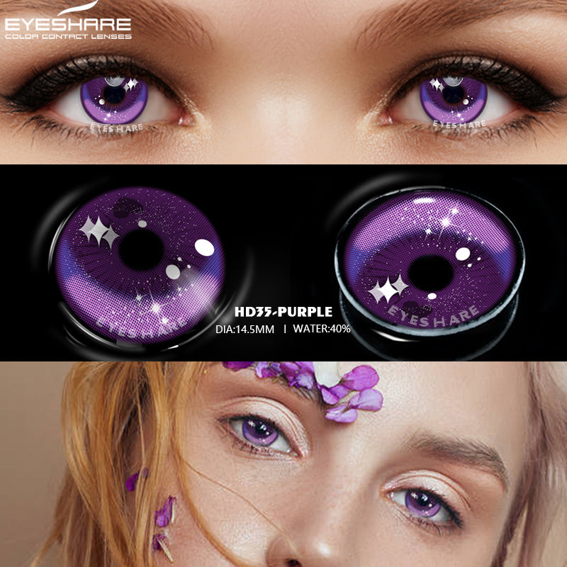 Cosplay HD35 Purple 14.5mm 1 Pair | 1 Year