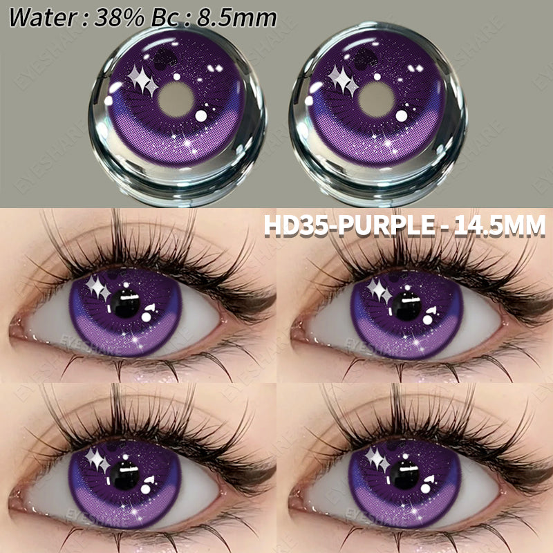 Cosplay HD35 Purple 14.5mm 1 Pair | 1 Year