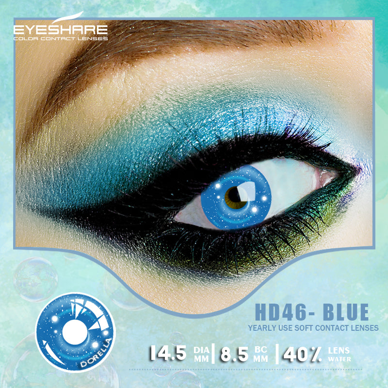 Cosplay HD46 Blue 14.5mm 1 Pair | 1 Year