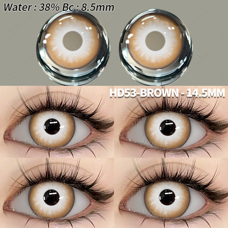 Cosplay HD53 Brown 14.2mm 1 Pair | 1 Year